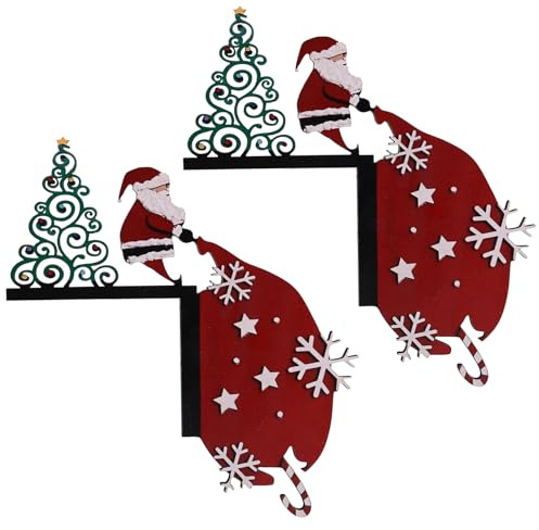 Bosiyrggrl Christmas Door Toppers Decor, Top Door Frame Corner Sign Decorations, Home Frame Decor Ornament for Home Decor D