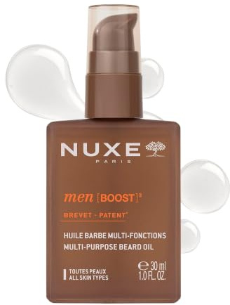Nuxe Men Mehrzweck-Bartöl, 30 ml, pflegender 2-in-1-Bartweichmacher und Rasiervorbereitung mit Jojobaöl, Süßmandelöl, Squalan und Aschrinden-Oleo-Extrakt, macht Barthaare weich und spendet
