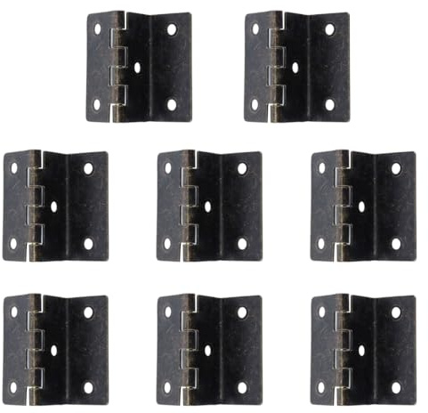 Gutol Lot de 8 charnières à trois volets, charnières pliantes en métal durable pour boîtes en bois, caisses, cadres photo et boîtes à compteurs (bronze)