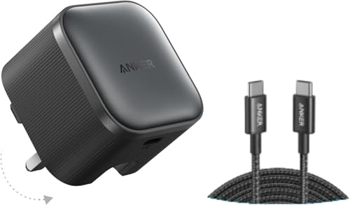 Anker Nano 45W USB C Plug Fast Charging, Compact and Foldable Plug USB C Charger for iPhone 17/16 Series, Pixel 9, iPad, Samsung Galaxy S25 Ultra / S24 Series (6 ft+10ft 100W Cable Included)