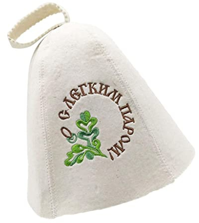 FytStycale Sauna Hut Wollfilz Hut Gestickter Saunahut Kopf- Und Haarschutz vor Hitze Badhaus Mütze für Spa Finnisches Bad Russische Banja