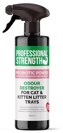 Professional Strength Cat Litter Odour Destroyer, 500 ml – Enzymatic Spray to Eliminate Cat Urine & Faeces Smell