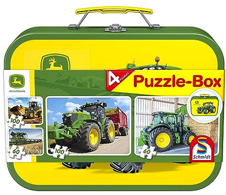Schmidt , John Deere Puzzle Box (2x60pc/2x100pc) , Puzzle , Ages 5+ , 1 Players