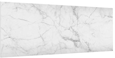 Bilderwelten Glass Splashback - Bianco Carrara - Panoramic, Backsplash Cooker Splashback Protector Panel Decorative Splashback Panel, Dimension HxW: 40cm x 100cm