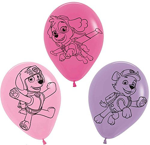 tib Paw Patrol Luftballons, 5 Stück, Farbe – blau/grün, Umfang – 96 cm, One Size, tib_19717