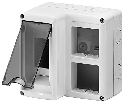 Gewiss Contenitore Protetto per Installazione combinata DIN e System 2 Moduli DIN 4 Moduli System Modulo 2x2 IP40 Grigio RAL 7035 GW27071
