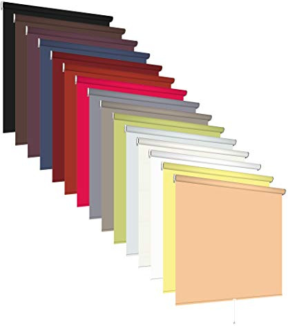 Verdunkelungsrollo Springrollo Klemmfix Rollo ohne Bohren 13 Farben lichtundurchlässig verdunkelnd abdunkelnd Fenster Klemmträger Klemmrollo Vorhang Verdunklung (Größe 62 x 180 cm, Farbe Weiß)
