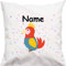 Shirtinstyle Kopfkissen, Papagei mit Wunschname, Text, Wunschtext, Kinder Kinderzimmer Deko, Dekokissen mit Füllung, Motiv, Logo, Name, Größe 40x40cm