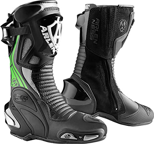 Arlen Ness Pro Shift 2 Stivali da moto, nero/bianco/verde, 40