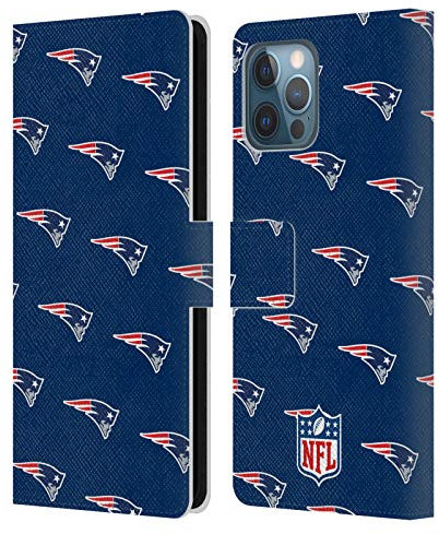 Head Case Designs Offizielle NFL Muster New England Patriots Artwork Leder-Wallet-Hülle Kompatibel mit Apple iPhone 12 Pro Max