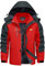 KEFITEVD Herren Jacke Winterjacke Wasserdicht Outdoor Skijacke Warme Softshelljacke Fleece Snowboardjacke Thermojacke Arbeit Rot S