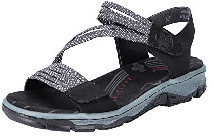 Rieker Femme 68871 Sandales de Trekking, Noir, 37 EU