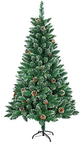 NAIZY Albero di Natale Artificiale 240cm (Ø circa 115 cm) con 850 Rami Sistema di Ombrelli a Costruzione Rapida Supporto Albero in Metallo - PVC Verde con Pigne