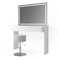 Vicco Schminktisch Azur, Kosmetiktisch mit Spiegel, Weiß, 120 cm mit LED-Spiegel und Hocker