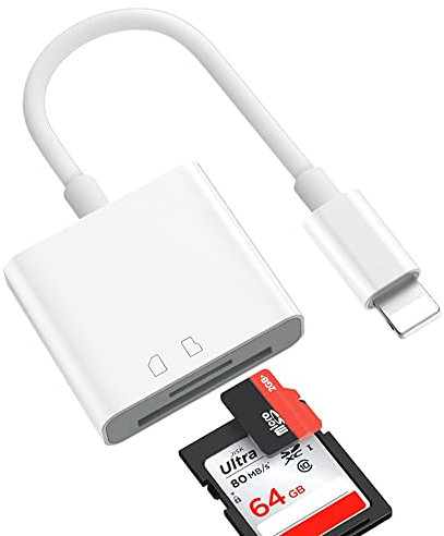 Iluminación a Lector de Tarjetas SD para Teléfono, Adaptador USB OTG Compatible Con Tarjeta SDTF y Almohadilla