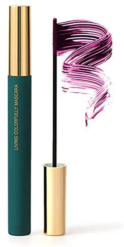 Magic Color Skinny Mascara, natürliche, wasserfeste, langlebige, Nicht verschmierende 4D-Seidenfaser-Wimperntusche, Dicke gewellte Mascara (Beere)