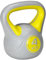SPORTNOW Kettlebell 4kg in PU e Sabbia con Base Piatta e Impugnatura pratica per Stacchi, Squat e Sollevamenti, 18x12x20 cm, Giallo