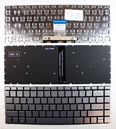 Power4Laptops UK Layout Backlit Silver Replacement Laptop Keyboard Compatible With HP Pavilion 14-ce3606sa