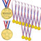 NEODTX Medaglie per bambini, 12 pezzi, medaglie d'oro, medaglie vincitori, per corsa, calcio, bambini, medaglia d'oro, in plastica, per feste di compleanno, giochi Prizzes Sport Day