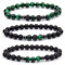 Armband Perlen Herren, Lava Armband Herren Grün Schwarz Mode Elegantes Perlenarmband Perlenarmbänder Modisches Geburtstagsgeschenk 8mm