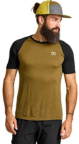 ORTOVOX 120 TEC Fast Mountain TOP M - Robustes, elastisches, leichtes Top mit Merino-Mix zum Klettern und Bergsteigen - GRÜN - Herren - S