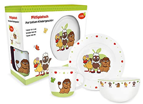 Trötsch Pittiplatsch und Freunde Geschirrset aus Porzellan: Kindergeschirr Geschirrset Pittiplatsch und seine Freunde Schnatterinchen Moppi ... Kinder Kindergeschirr (Unser Sandmännchen)