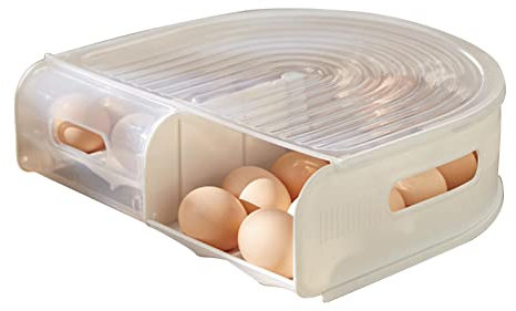 Rianpesn Soporte para Huevos para refrigerador | Almacenamiento Huevos apilable Caja Bandeja Huevos Transparente Reutilizable con Tapa,Huevera para Cocina