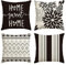 Artoid Mode Schwarz Dahlien Geometrisch Frühling Kissenbezüge 4er Set, 45x45 cm Zierkissenbezug Cushion Cover Couch Wohnzimmer Außenbereich Deko