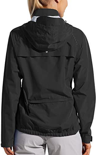 WILLIT Regenjacke Damen Wasserdicht Fahrradjacke Sommer Windbreaker Leichte Laufjacke Atmungsaktiv Wanderjacke Radjacke Trekking Windjacke Schwarz S