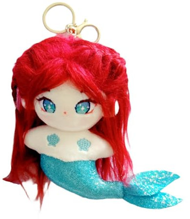 niannyyhouse Meerjungfrau Plüsch Puppe Anhänger Attributeless Weiche Gefüllte Plüschtier Dress Up (Rot)