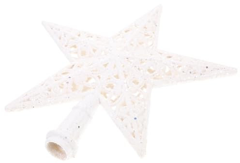 PRETYZOOM Puntale per Albero di Natale con Stella di Natale Decorazione Tradizionale Vintage 20 Cm Puntale per Albero Cavo Ornamento Decorativo per Feste di Natale