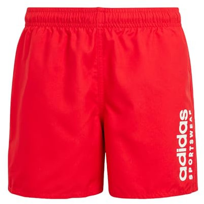 adidas Jungen Sportswear Essentials Logo CLX Swim Shorts Kids, Better Scarlet/White, 11-12 Years