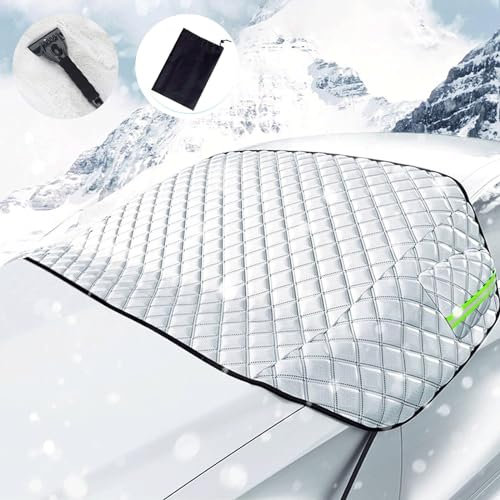 NOLLAM Frontscheibenabdeckung Winter für VW T4 T5 T6 Multivan/MK6 2000-2023 2024, Scheibenabdeckung Winterschutz, für Sommer UV-Schutz Wintergegen Schnee,White