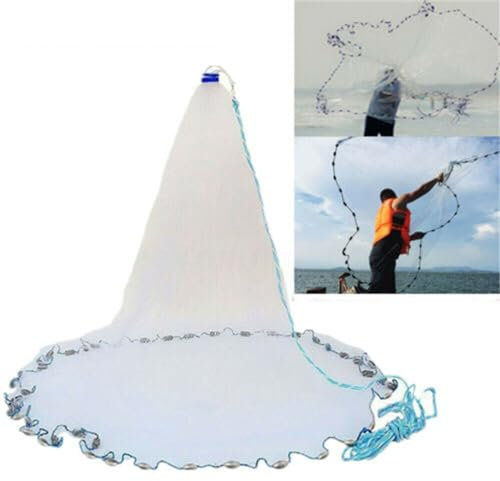 YNAADYH Profi Fischernetz Wurfnetz Masche 5,4m Köderfischnetz Forellen Hecht Netz 18 ft