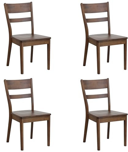 Totò Piccinni Set 4 Pezzi Sedia Adige completamente in legno pregiato solido e robusto (4, Ciliegio Scuro)