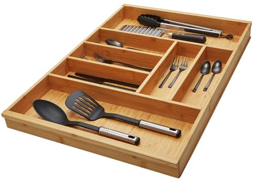 ORGA-BOX 3 Cubertero BAMBOO para 80 cm cajones (473 x 697 mm) con 7 compartimentos inserto de madera para cocinas Nobilia a partir de agosto de 2012