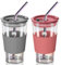 7CDXD 450ml Iced Coffee Cups Reusable 2 Pack Glass Travel Mug with Straws and Lids Leakproof Drinking Glasses for DIY Coffee Milk Beverages Tea and Wine