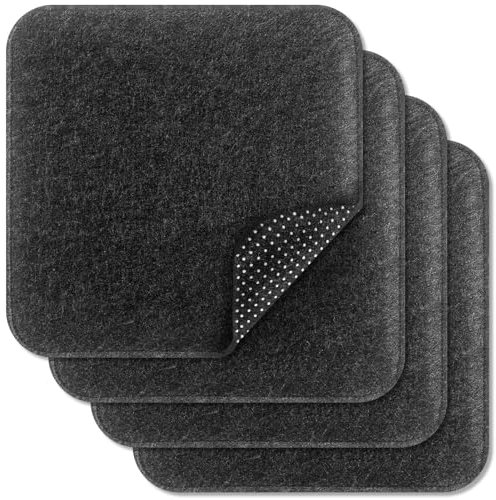 MetVot 40x40 cm, 4er-Set Sitzkissen mit Antirutschnoppen, Waschbare und rutschfeste Gartenstuhlkissen, Sitzauflage für Bank und Stuhl, Sitzkissen gefüllt (40x40 cm, 4er-Set, Quadratisch)