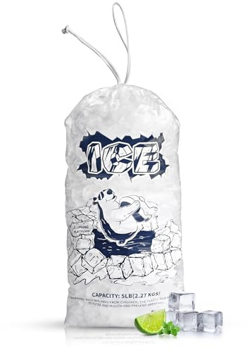 FireKylin 100 Stück 2,3 kg Kordelzug-Eisbeutel zur Eisaufbewahrung, wiederverwendbar