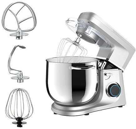 Food Mixer Stand Mixer, 1700W Tilt Head Dough Blender with Agitator, Dough Hook, Egg Beater, 11L Large Capacity, 6-Speed Adjustable Multi-Function Cook Machine, Household Desktop Egg Beater