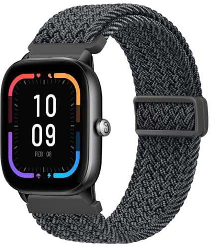 ZGCE 20mm Armband für Amazfit GTS 4 Mini/GTS 2 Mini/GTS 4/ GTS 3/ GTS 2e/ GTS 2, Geflochtenes Nylon Armbänder,Verstellbares Ersatzarmband mit Magnetischer Metallschnalle für Amazfit GTR Mini/Bip 3
