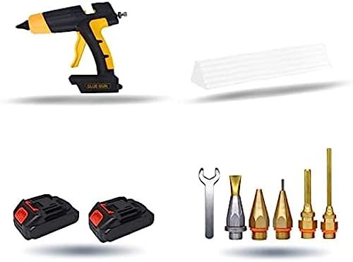Pistola per colla a caldo 21V 120W Pistola per colla a caldo senza fili con display digitale Termostato Batteria sostituibile Usa stick di colla da 11 mm per fai da te domestico, Pistola per