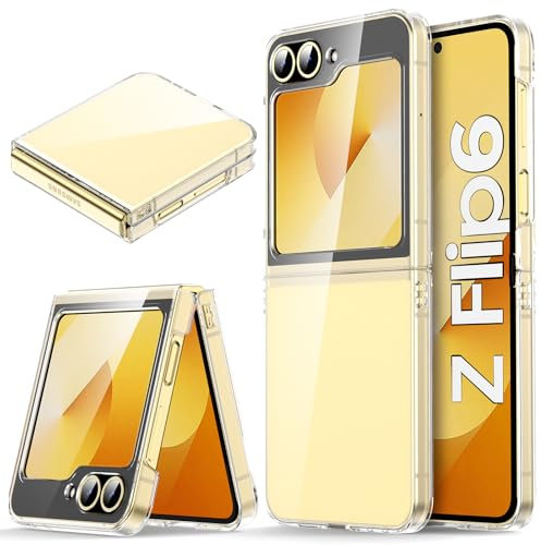 Ikziwreo - Cover per Samsung Galaxy Z Flip 6, Custodia Protettiva in Silicone con Cuscino D'aria Antiurto Paraurti, Custodia Ultrasottile in TPU Morbido - Trasparente