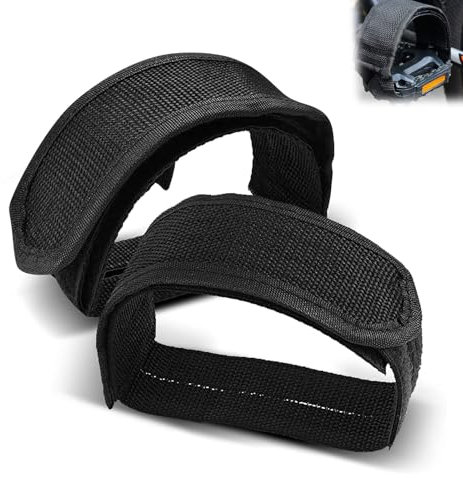 DHWEKU 2 Pièces Sangles de Pédale de Vélo, Antidérapantes Sangles de Pédale de Vélo Réglables, Ceinture de Sangle de Pédales de Vélo, pour Fixation de Vélo de Montagne