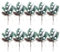 GORNNEW 10 Pcs Christmas Berries Pine Cones Wrap Embellishment, Christmas Tree Picks Spray Evergreen Artificial Pine Branches Holly Stem, Christmas Decorations