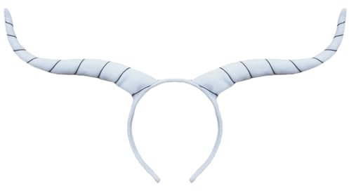 CBLUO Halloween Antelope Horns Headband Ram Horns Hair Hoops Bands Animal Goat Sheep Horns Headpiece Hairband Women Christmas Holiday Festival Parade Cosplay Dress Up Birthday Party Accessories White