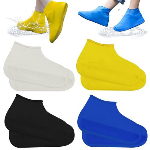 Schuhüberzieher Wasserdicht Playshoes Überzieher Mehrweg Silikon Überziehschuhe Überschuhe Shoe Cover Regenüberschuhe Für Regen Schneetag Wüstenstrand Schlammige Straßen 4 Paar