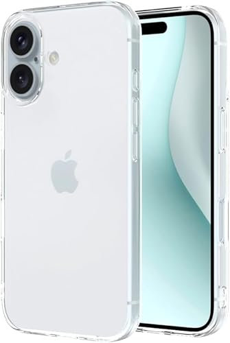 Captor Coque Transparente pour Apple iPhone 16 Plus, Coque TPU en Silicone Souple et Mince, Protection avec Bord surélevé pour écran et Appareil Photo (Bords surélevés)