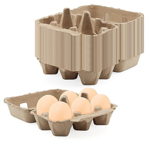 FAAING 40 Stück 6er Eierkarton Pappe, Eierpappen Eierschachtel Eierbox Pappe Eierbehälter für 6 Eier und Ostereier Handwerk