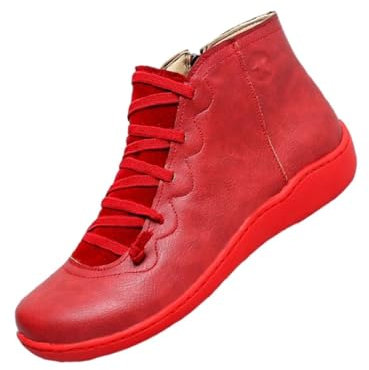 Stivali lunghi neri da donna stivaletti da donna senza tacco 2024 nuovi stivali con supporto per arco alla moda con cerniera laterale vintage retrò stivaletti alla caviglia comodi stivali piatti con